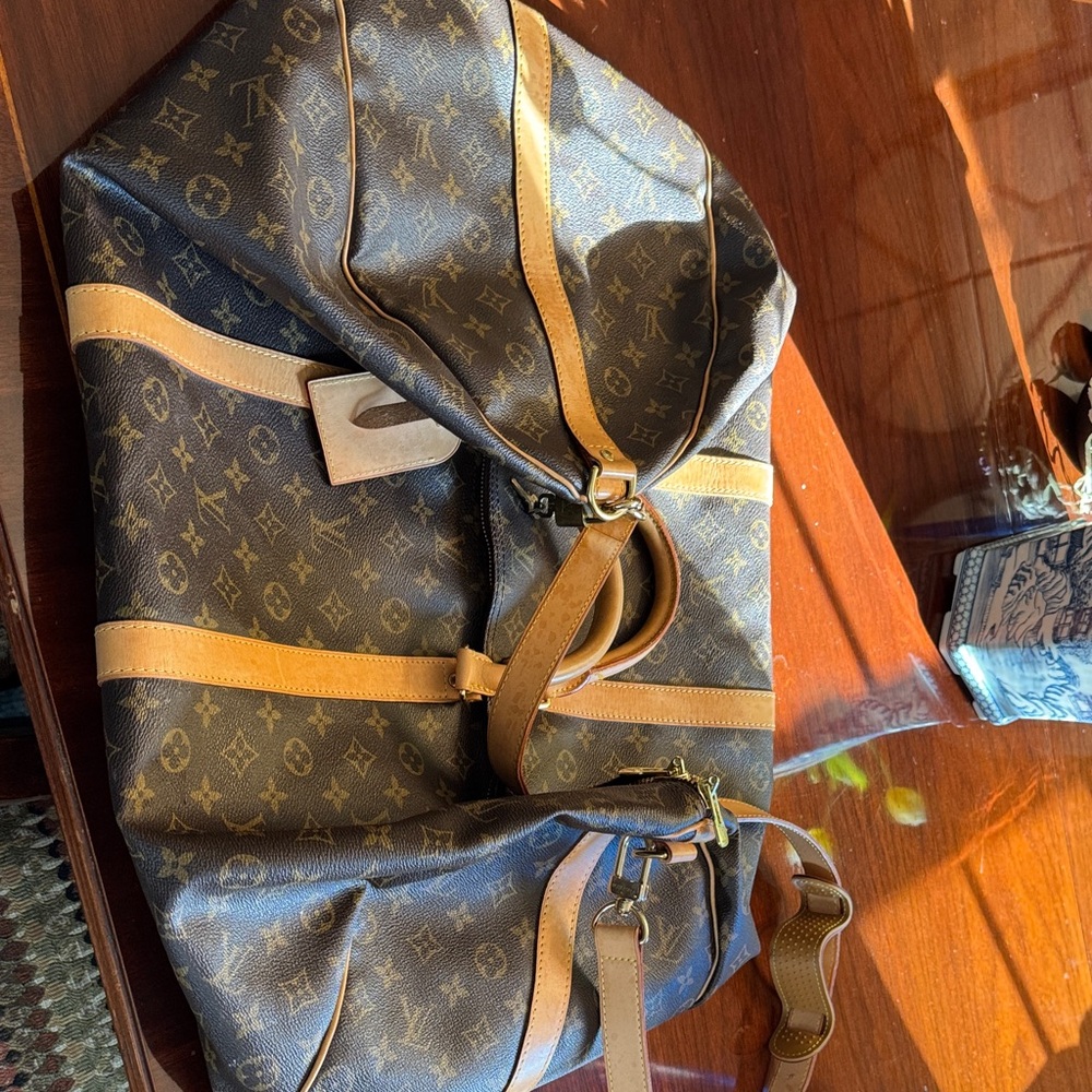 Louis Vuitton Monogram Canvas Duffel with Tan Leather Trim
